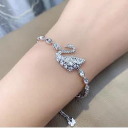 Swarovski Crystal Swan Bracelet White