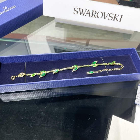 Swarovski Dellium Bracelets Bamboo Green Gold Tone Plated 5645374