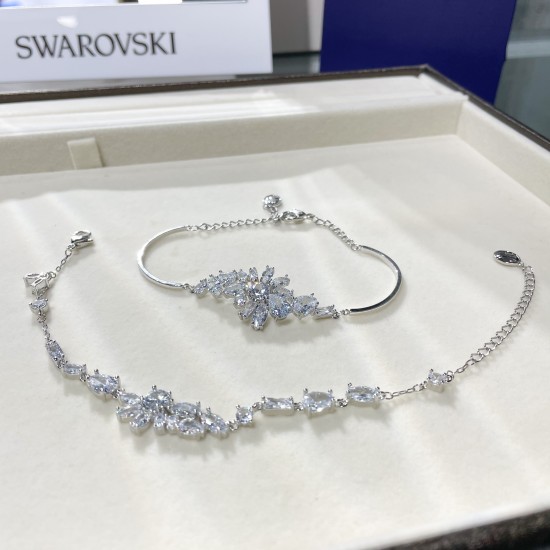 Swarovski Gema Bracelet Mixed Cuts Flower White Rhodium Plated 5644687