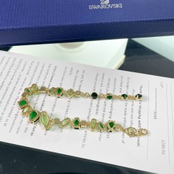 Swarovski Gema Bracelet Mixed Cuts Green Gold Tone Plated 5652822