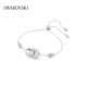 Swarovski Hollow Bracelet Interlocking Loop White Rhodium Plated 5636499