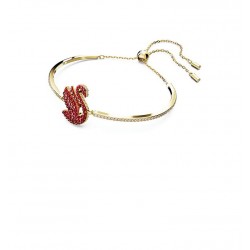 Swarovski Iconic Swan Bangle Swan Red Gold Tone Plated 5649774