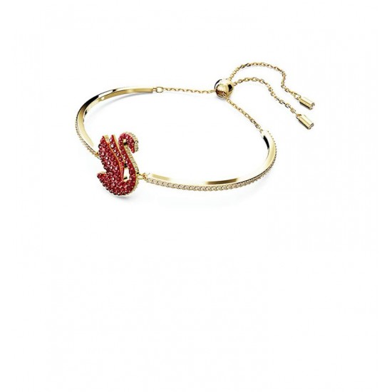 Swarovski Iconic Swan Bangle Swan Red Gold Tone Plated 5649774