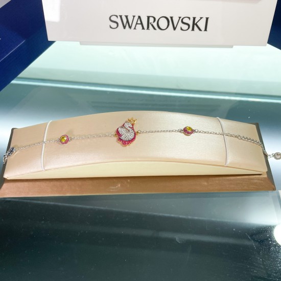 Swarovski Pop Swan Bracelet Swan Pink Rhodium Plated 5650188