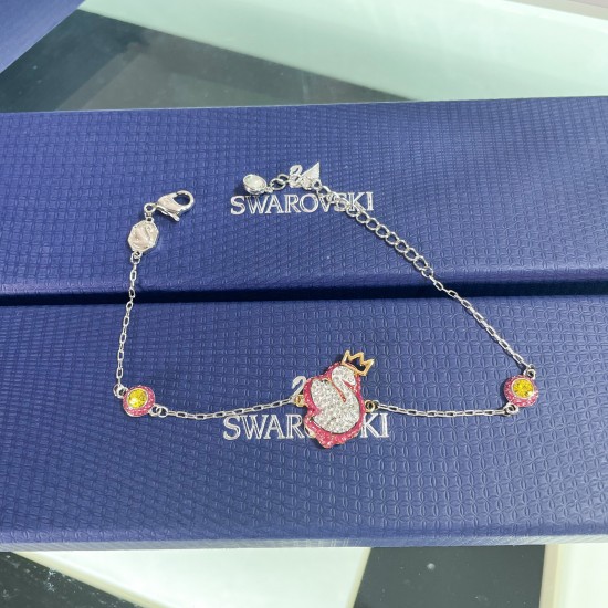 Swarovski Pop Swan Bracelet Swan Pink Rhodium Plated 5650188