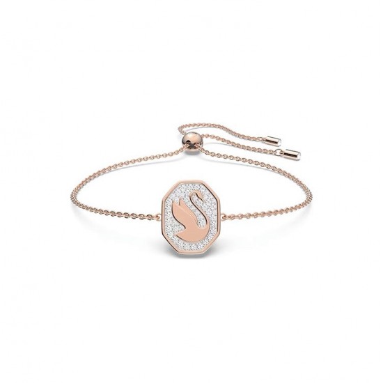 Swarovski Signum Bracelet Swan White Rose Gold Tone Plated 5621107