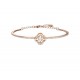 Swarovski Sparkling Dance Bangle Clover White Rose Gold Tone Finish 5642925