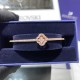 Swarovski Sparkling Dance Bangle Clover White Rose Gold Tone Finish 5642925