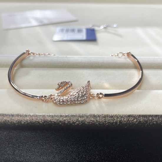 Swarovski Swan Bangle White Rose Gold Tone Plated 5142752