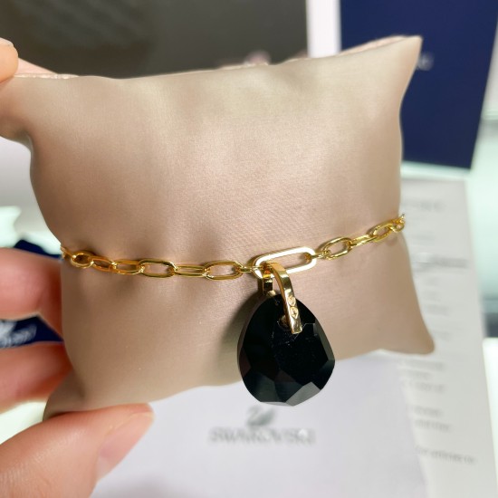 Swarovski T Bar Bracelet Gray Gold Tone Plated 5566149