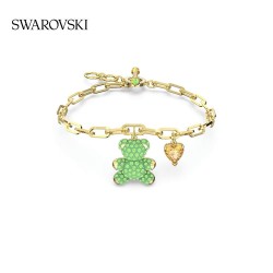 Swarovski Teddy Bracele Bear Green Gold Tone Plated 5642977