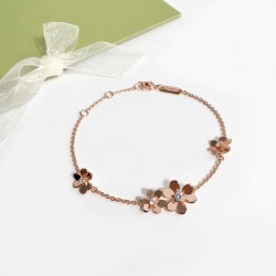 Van Cleef & Arpels Frivole Of Gold And Silver/Rose Gold VCA Bracelets 5 Flowers 