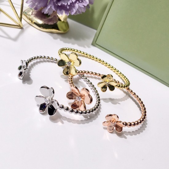 Van Cleef & Arpels Frivole Of Gold/Silver With Rose Gold Bracelets 3 Colors