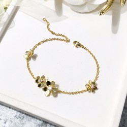 Van Cleef & Arpels Frivole Of Gold With Silver Bracelets 4 Flowers 