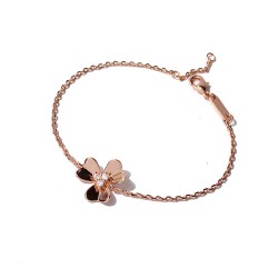 Van Cleef & Arpels Frivole Of Rose Gold With Silver/Gold Bracelets 3 Flowers 