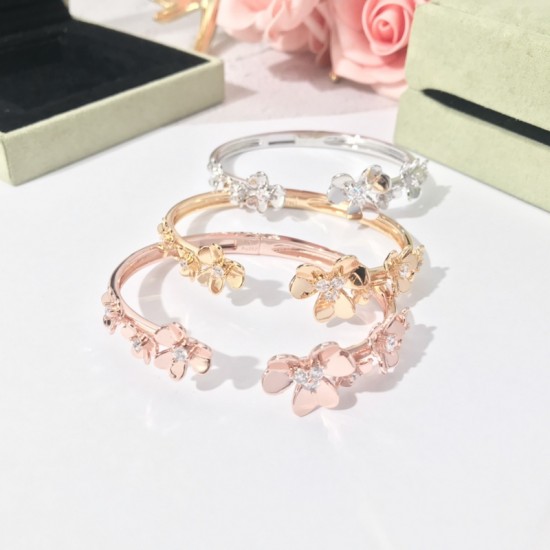 Van Cleef & Arpels Frivole Silver And Gold And Rose Gold Bracelets 3 Colors