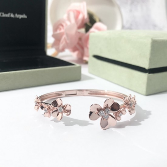 Van Cleef & Arpels Frivole Silver And Gold And Rose Gold Bracelets 3 Colors