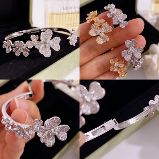 Van Cleef & Arpels Frivole Silver And Gold Bracelets 3 Colors