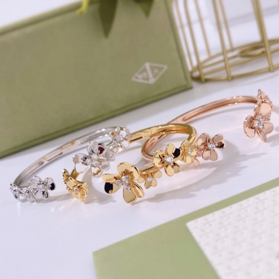 Van Cleef & Arpels Frivole Silver Rose And Gold Bracelets 3 Colors