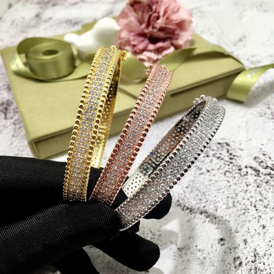 Van Cleef & Arpels Perlee Diamond Bracelets/Rose Gold And Silver 3 Colors