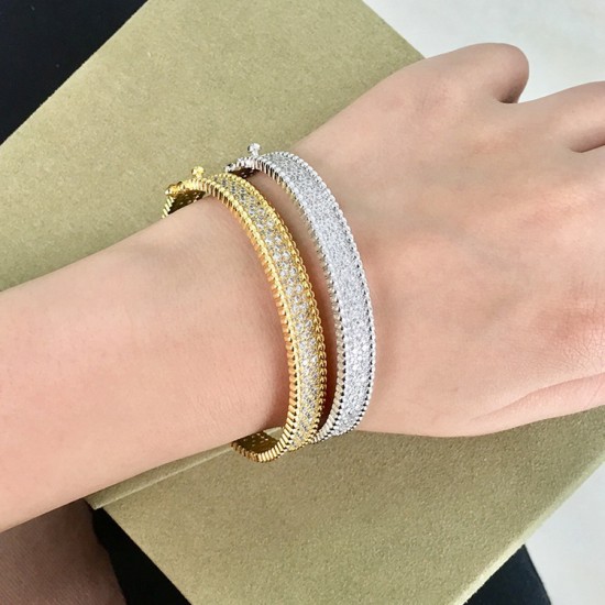 Van Cleef & Arpels Perlee Diamond Bracelets/Rose Gold And Silver 3 Colors