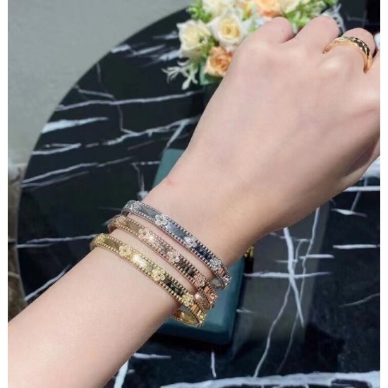 Van Cleef & Arpels Perlee Gold And Silver/Rose Gold Bracelets 3 Colors