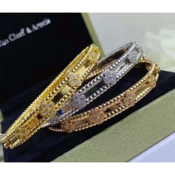 Van Cleef & Arpels Perlee Gold And Silver/Rose Gold Bracelets 3 Colors 