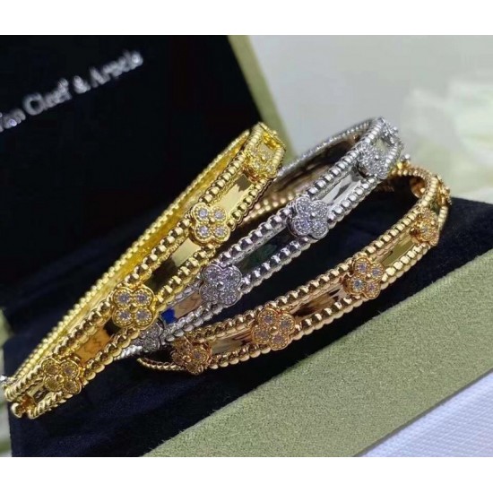 Van Cleef & Arpels Perlee Gold And Silver/Rose Gold Bracelets 3 Colors