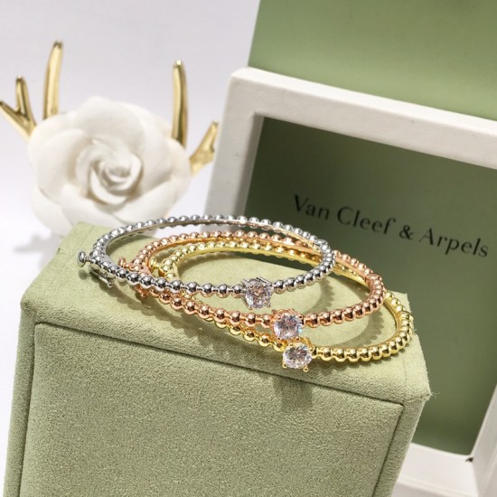 Van Cleef & Arpels Perlee Pearls Of Silver And Gold/Rose Gold Bracelets 3 Colors