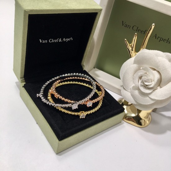 Van Cleef & Arpels Perlee Pearls Of Silver And Gold/Rose Gold Bracelets 3 Colors