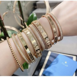 Van Cleef & Arpels Perlee Perles Of Gold Bracelets/Rose Gold And Silver 