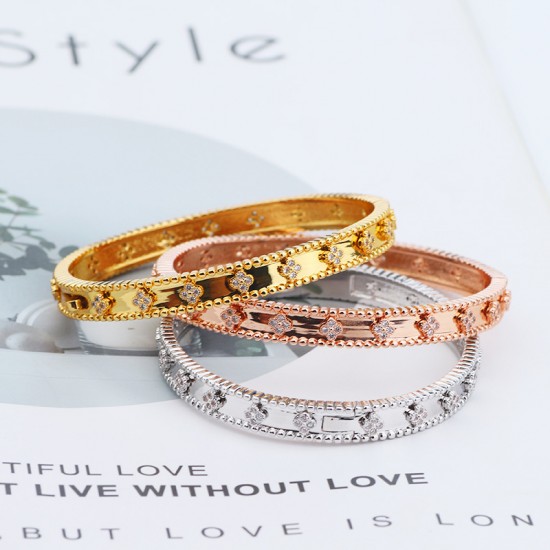 Van Cleef & Arpels Perlee Silver Gold And Rose Gold Bracelets 3 Colors