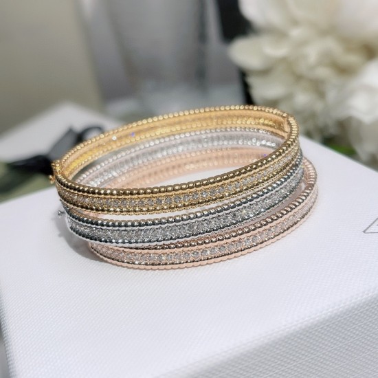 Van Cleef & Arpels Perlee Silver Gold With Rose Gold Bracelets 3 Colors