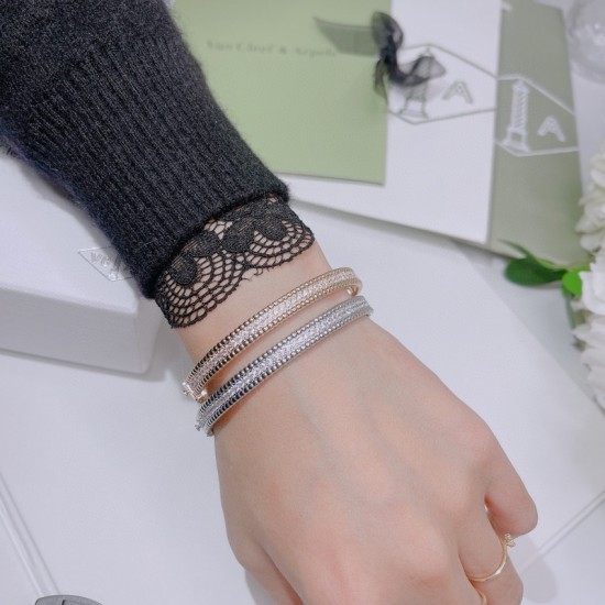 Van Cleef & Arpels Perlee Silver Gold With Rose Gold Bracelets 3 Colors