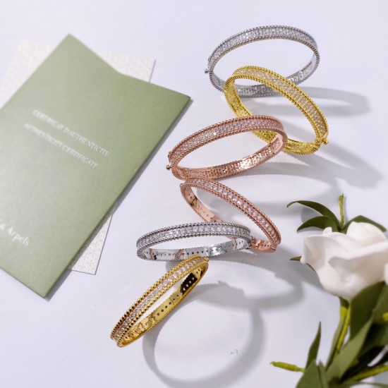 Van Cleef & Arpels Perlee Silver Rose And Gold Bracelets 3 Color