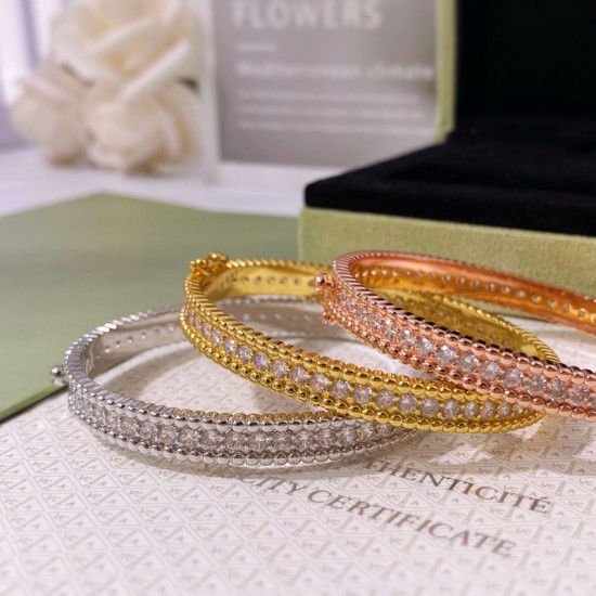 Van Cleef & Arpels Perlee Silver Rose And Gold Bracelets 3 Color