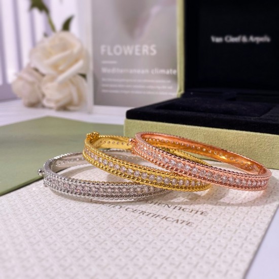 Van Cleef & Arpels Perlee Silver Rose And Gold Bracelets 3 Color