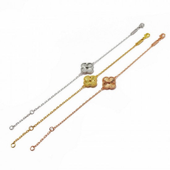 Van Cleef & Arpels Sweet Alhambra Gold And Rose Gold With Silver VCA Bracelets 3 Colors