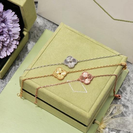 Van Cleef & Arpels Sweet Alhambra Gold And Rose Gold With Silver VCA Bracelets 3 Colors