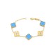 Van Cleef & Arpels Sweet Alhambra Gold Black With Blue/Red VCA Bracelets 7 Colors