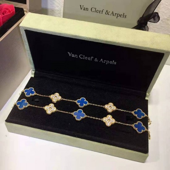 Van Cleef & Arpels Sweet Alhambra Gold/Blue VCA Bracelets 2 Colors