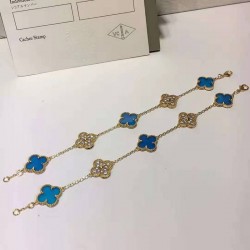 Van Cleef & Arpels Sweet Alhambra Gold/Blue VCA Bracelets 2 Colors 