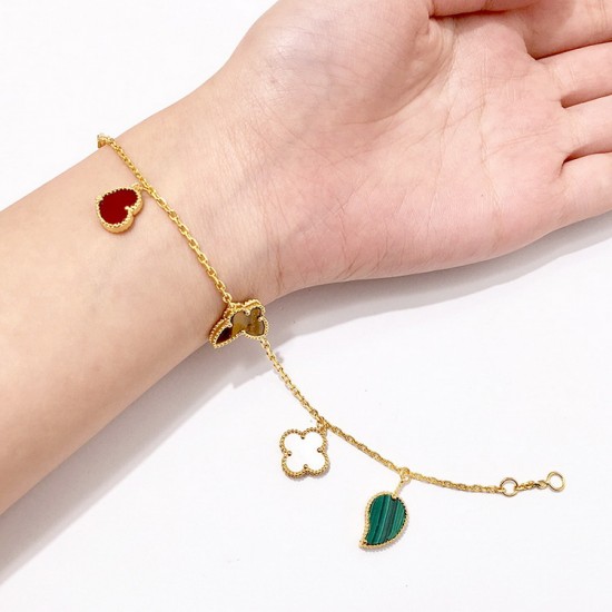 Van Cleef & Arpels Sweet Alhambra Gold Green White VCA Bracelets