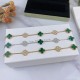 Van Cleef & Arpels Sweet Alhambra Of Rose Gold/Silver/Gold Green Bracelets 3 Colors