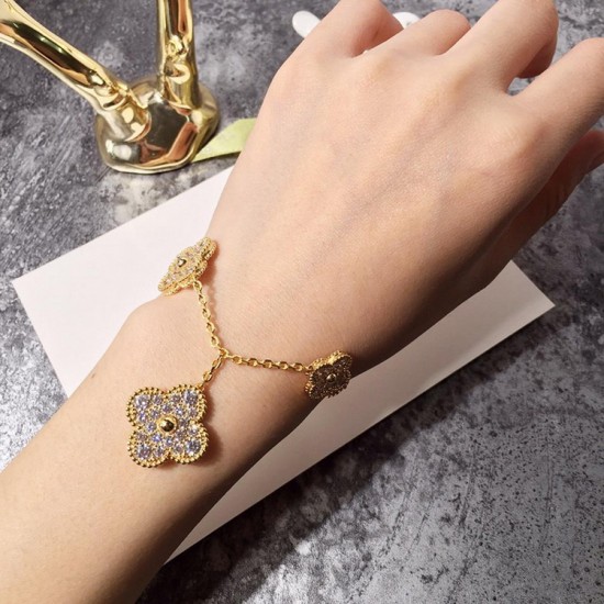 Van Cleef & Arpels Sweet Alhambra Rose Gold With Silver/Gold VCA Bracelets 3 Colors