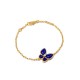 Van Cleef & Arpels Two Butterfly Of Gold/Blue Bracelets