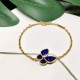 Van Cleef & Arpels Two Butterfly Of Gold/Blue Bracelets