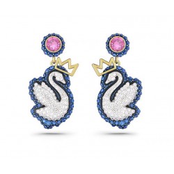 Pop Swan Drop Earrings 5649196 Swan Blue Gold Tone Plated