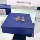 Swarovski Angelic Stud Earrings Round Cut White Gold Tone Plated 5505470