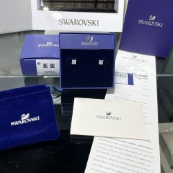 Swarovski Attract Stud Earrings Square Cut White Rhodium Plated 5509936